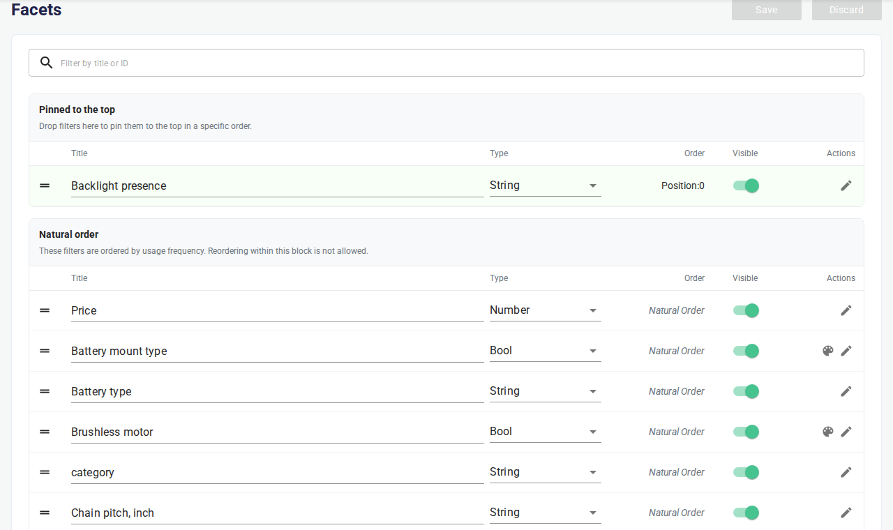 Search Pro filter management in PrestaShop Back Office